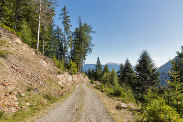 Fototapeta na wymiar Alpine road in Western Carinthia, Austria.