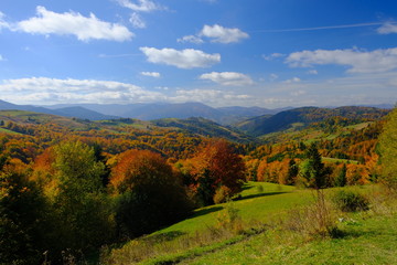 Autumn mountain landscape in Carpathian mountains, Ukraine, Europe