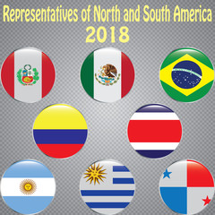 Representatives of North and South America. Football 2018.
