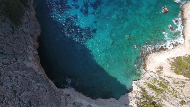 Kampi Cliff from drone - Zakynthos, Greece