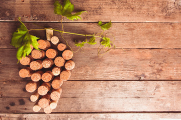 Wine corks on table