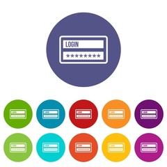 Login and password set icons