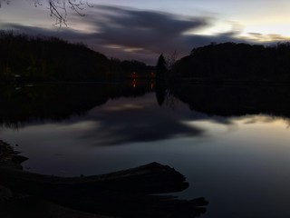 tranquil autumn evening on a creek