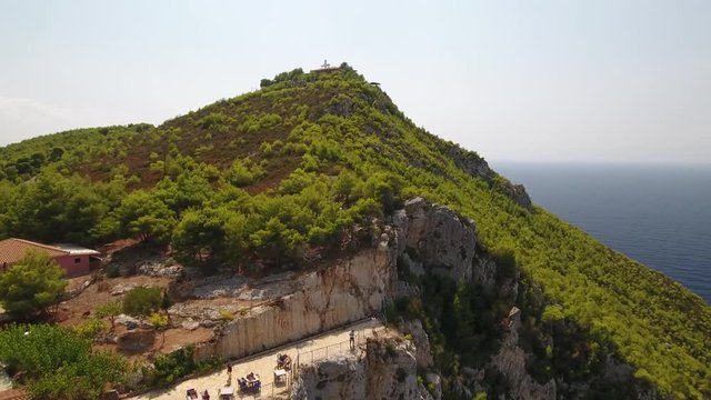 Flying over Shiza Cross In Kampi, Zakynthos, Greece