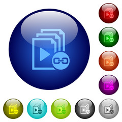 Link playlist color glass buttons