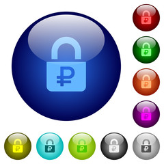 Locked Rubles color glass buttons