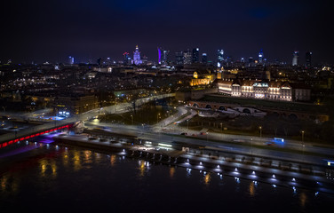 Fototapeta na wymiar Centrum Warszawy nocą