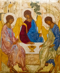 Casorate Primo, Italy. October 26 2017. The icon of the Holy Trinity (also called The Hospitality...