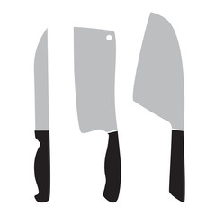 butcher knives set- vector illustration