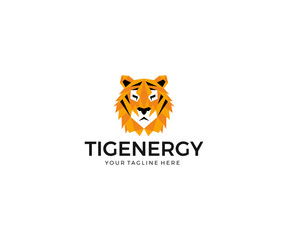 Tiger Face Logo Template. Predator Vector Design. Wild Animal Polygon Illustration