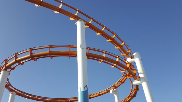 View of roller coaster against clear sky
