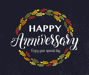 Happy Anniversary hand lettering