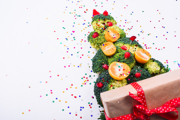 Christmas tree made of vegetables