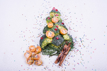 Christmas tree made of vegetables