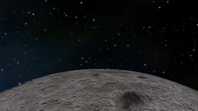 View of Moon's surface as the Moon is rotating through space