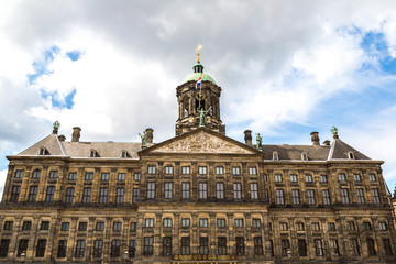 Fototapeta na wymiar Clock tower in Amsterdam