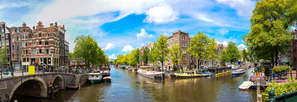 Canal and bridge in Amsterdam