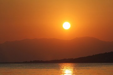 Golden sunset on Greece