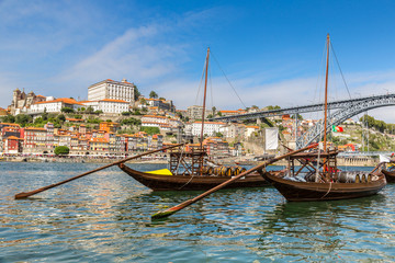 Porto and old  traditional boats