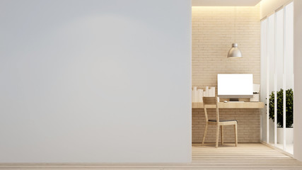 workplace in home or apartment - Interior design - 3D Rendering