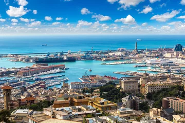Fotobehang Port of Genoa in Italy © Sergii Figurnyi