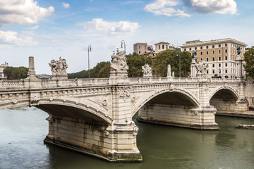 View above Rome and Tiber  in Rome