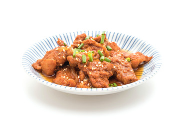 fried pork with spicy korean sauce (bulgogi)