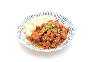 fried pork with spicy korean sauce (bulgogi)