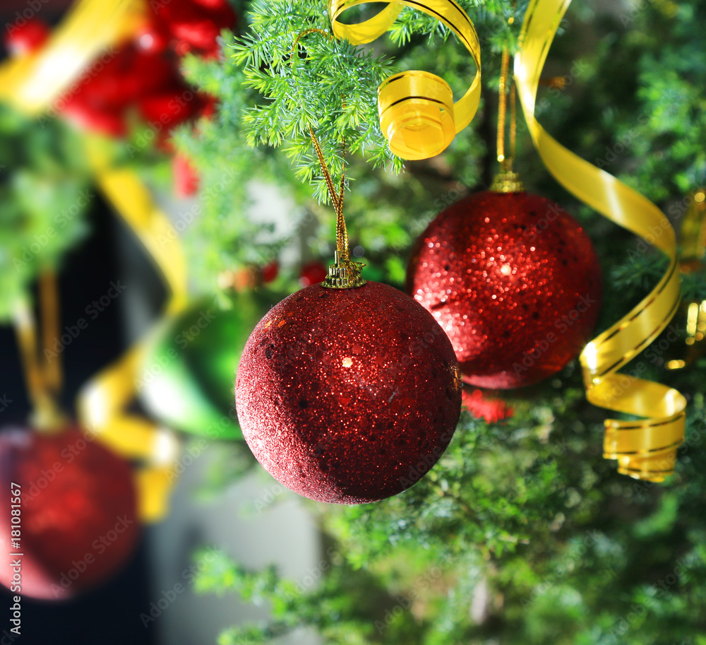 Canvas Prints Christmas background with colorful light and bokeh