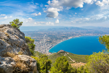 Panoramic view of Loutraki, Greece