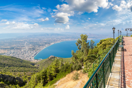 Panoramic view of Loutraki, Greece