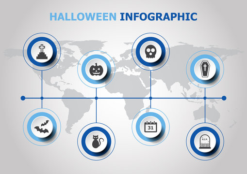 Infographic design with Halloween icons