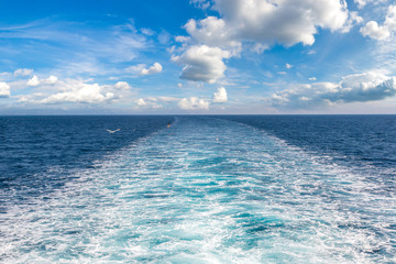 Boat trace in the sea