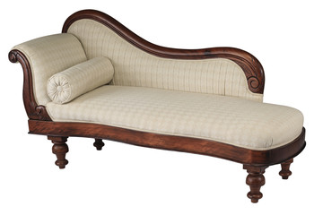 Chaise sofa lounge cream color with clipping path.