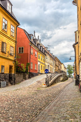 Narrow Street in Stockholm, Sweden