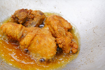 Chicken Frying In A Pan. 