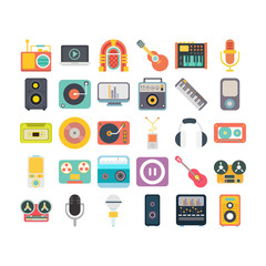 digital music logo set