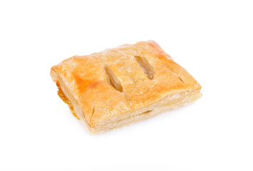 pineapple pie on white background