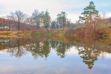 Fototapeta na wymiar scenery with lake