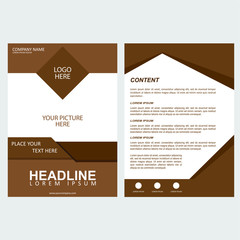 Flyer template vector design with abstract geometric shape for brochure, leaflet or poster