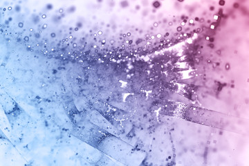 Abstract burgundy and blue sparkling shapes on white background. Digital fractal art. 3D rendering.