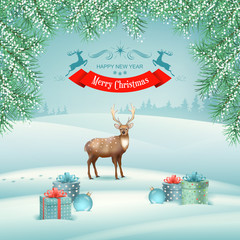 Winter Landscape Vector