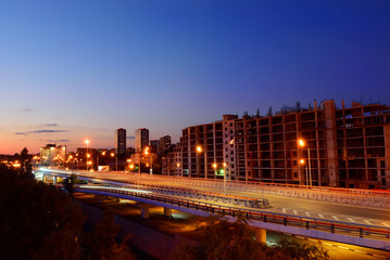 Fototapeta na wymiar Night cityscape. Rostov-on-Don. Russia