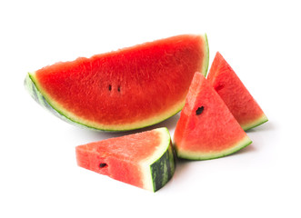 Watermelon with sliced on white background, fruit for healthy concept