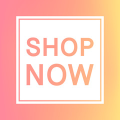 Shop now. Modern sale banner. Blur background. Vector illustration