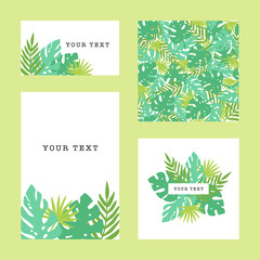 Set of tropical template. Tropical theme. Vector goods