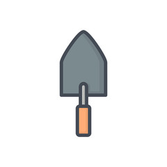 Renovation service colored icon trowel cement tool