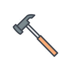 Renovation service line icon hammer