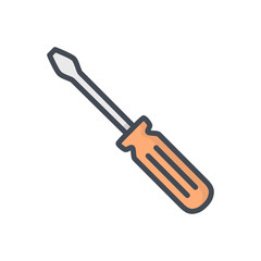 Renovation service colored icon screwdriver