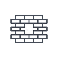 Renovation service line icon brick wall